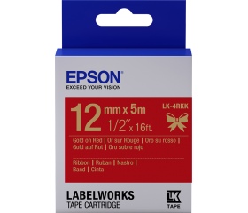 EPSON Satin Ribbon – Red/Gold 12mm(5m) – LK-4RKK