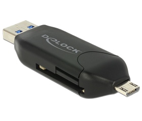 Delock Micro USB OTG-kártyaolvasó + USB 3.0 A