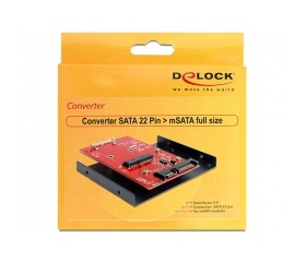 DELOCK Converter SATA 22 pin -> mSATA with 3,5" Fr