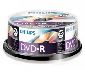 Philips DVD-R 4,7GB 16x 25 db-os hengeres tokban