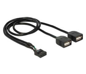 Delock USB 2.0 pin header anya > 2x Type-A anya