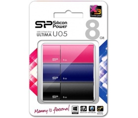 Pendrive Silicon Power U05 8GB (3 USB in 1 pack)