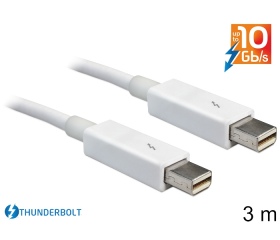 Delock Thunderbolt kábel, apa / apa, 3 m, fehér