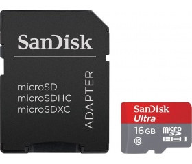 SanDisk Ultra microSDHC UHS-I 80MB/s 16GB + adapt.