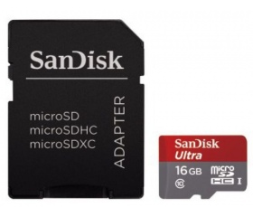 SanDisk Ultra microSDHC 16GB CL10 48MB/s + adapter