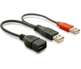 Delock USB 2.0 Y adat és tápkábel