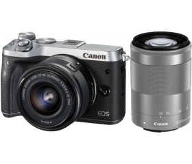 Canon EOS M6 + EF-M 15-45mm + EF-M 55-200mm ezüst