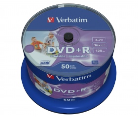 VERBATIM DVD+R 4,7GB 16X PRINTABLE FULL NO ID CAKE