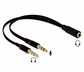 Delock Headset adapter 1x3,5mm anya -> 2x3,5mm apa