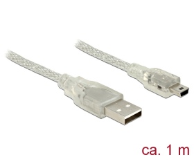 Delock USB 2.0A csatl. dugó > USB mini-B dugó 1m