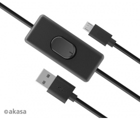 Akasa USB 2.0 Type-A - Micro-B kábel kapcsolóval