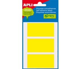 Apli Etikett, 34x67 mm, kézzel írható, neon sárga