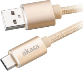 Akasa USB 2.0 A / Type-C 1m arany
