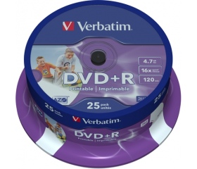 Verbatim DVD+R 4,7GB 16x henger 25db nyomtatható