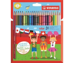 Stabilo Színes ceruza készlet,hatszögletű, 24 szín