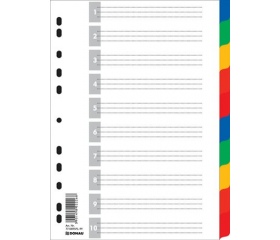 Donau Regiszter, műanyag, A4, 10 részes, színes