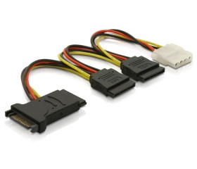 Delock Cable Power SATA 15pin > 3x SATA HDD + 1x 4
