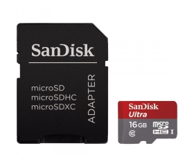 SANDISK microSDHC Ultra 16GB UHS-I A1 +Adapt.