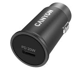 Canyon CCA20B USB-C Autós töltő - Fekete (20W)