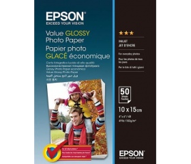 Epson gazdaságos fényes fotópapír 10x15cm 50lap