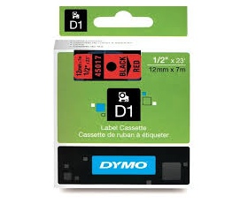 DYMO címke LM D1 alap 12mm Fekete/Piros