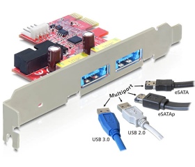 I/O Delock PCI-E -> 2x Multiport USB 3.0 + eSATA (