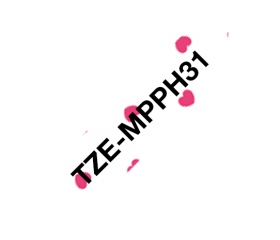 BROTHER P-touch TZE-MPPH31 matt szalag (pink szív)