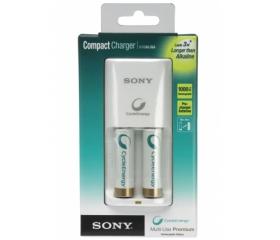 Sony kompakt töltő 2 db újratölthető AA elemmel
