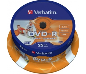 Verbatim DVD-R 4,7GB 16x henger 25db nyomtatható