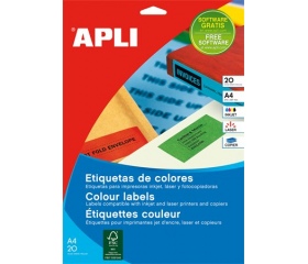 APLI etikett, 105x148 mm, színes, kék, 80 etikett