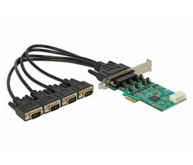 Delock PCI Express -> 4 x RS-232 bővítőkártya (LP)