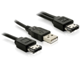 Delock Power Over eSATA Y-kábel > USB and eSATA m