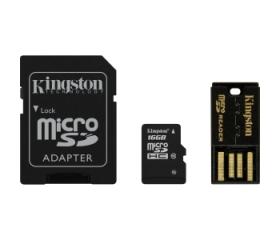 Kingston MicroSD 16GB CL10 + 2 adapter +USB olvasó