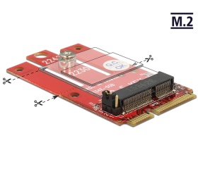 Delock Mini PCIe adapter > M.2 aljzat E nyílással