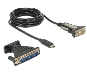 Delock USB Type-C > DB9 soros port + DB25 adapter