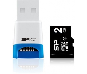 Silicon Power microSDHC CL4 2GB + kártyaolvasó