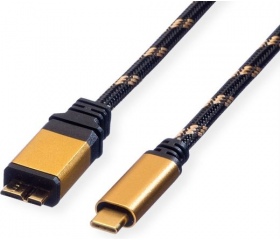 Roline Gold USB 3.2 Gen 1 Type-C/Micro-B 1m