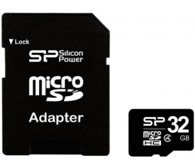 Silicon Power Micro SD 32GB + SD adapter CL4