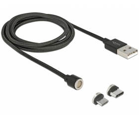 Delock mágneses USB adat- ás töltőkábel készlet