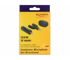 Delock Egyirányú kondenzátormikrofon - Fekete