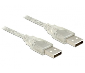 Delock USB 2.0 A > A 0,5m áttetsző