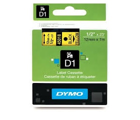 DYMO címke LM D1 alap 12mm Fekete/Sárga