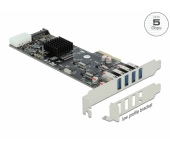 Delock PCIe x4 kártya - 4 USB 3.2 Gen 1 Type-A