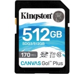 Card SDXC Kingston Canvas Go Plus 512GB 170R C10 U
