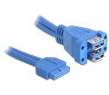 Delock USB 3.0 pin fejes kábel anya > 2 x USB 3.0-