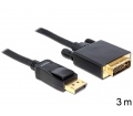 Delock Displayport - DVI 24+1 kábel, apa - apa 3m