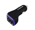 Canyon CNE-CCA08PU 2xUSB + USB-C Autós töltő