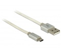 Delock USB 2.0 A > micro-B 1m textil fehér