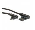 Roline USB 2.0 Type-A megfordítható - Micro-B 1.8m