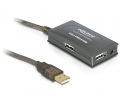 Delock USB 2.0 aktív hosszabbító 10m USB hub-bal